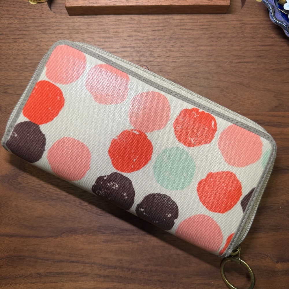 Fossil Polka Dot Zip-Around Wallet